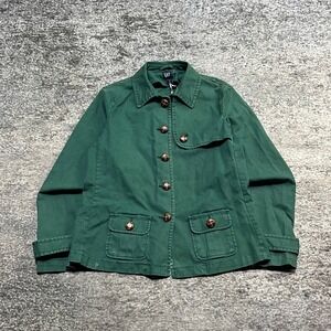 NWT Vintage Gap Trucker Jacket Womens Medium Forest Green Utility Cotton